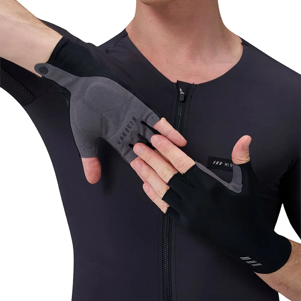 HISERWA Pro Top Breathable Cycling Half Finger Gloves Men Women Anti-Slip Anti-Sweat Outdoor Sports Gloves Bike Bicycle Gloves 3