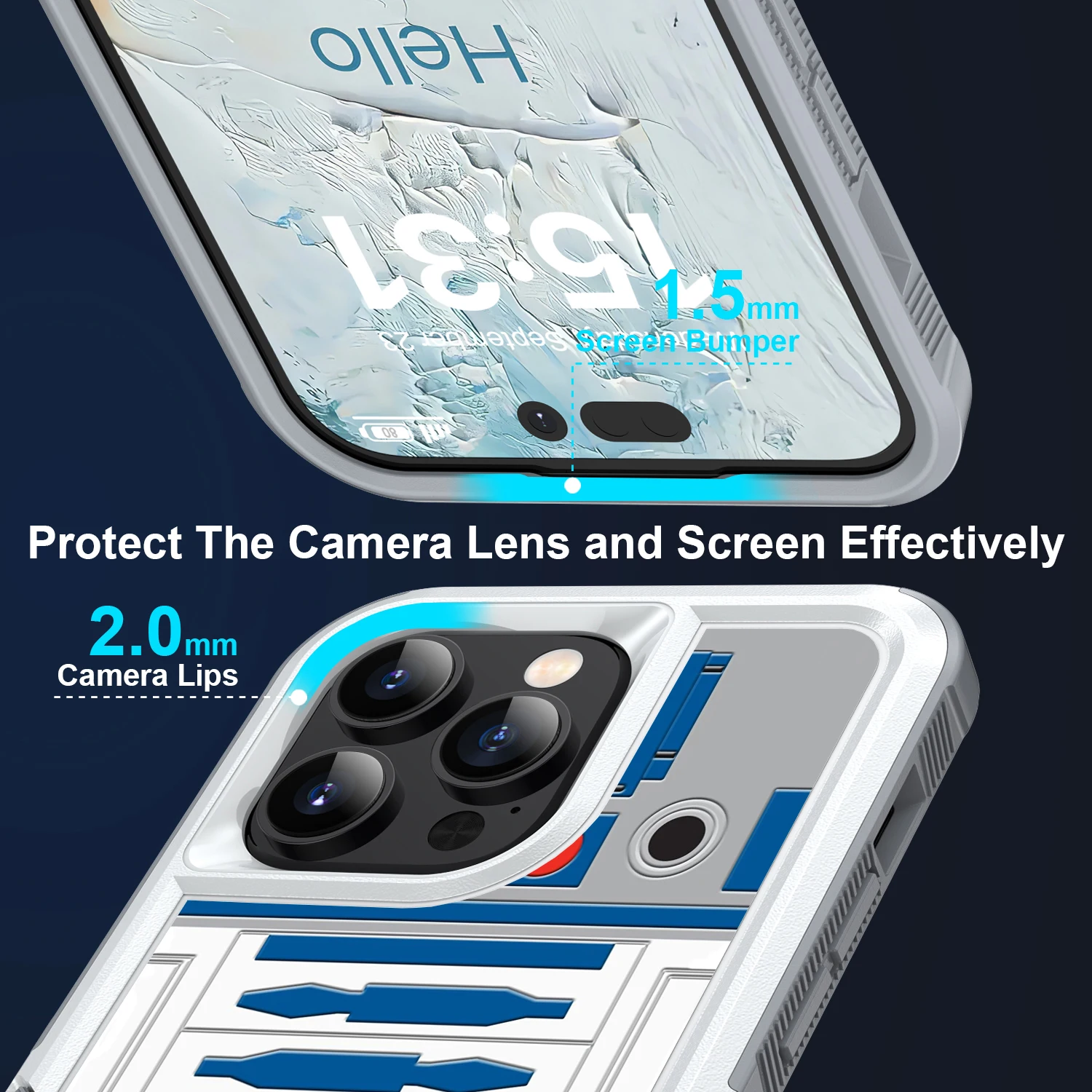 Astromech Robot Dual Layer Shock-Absorption Protective Phone Case