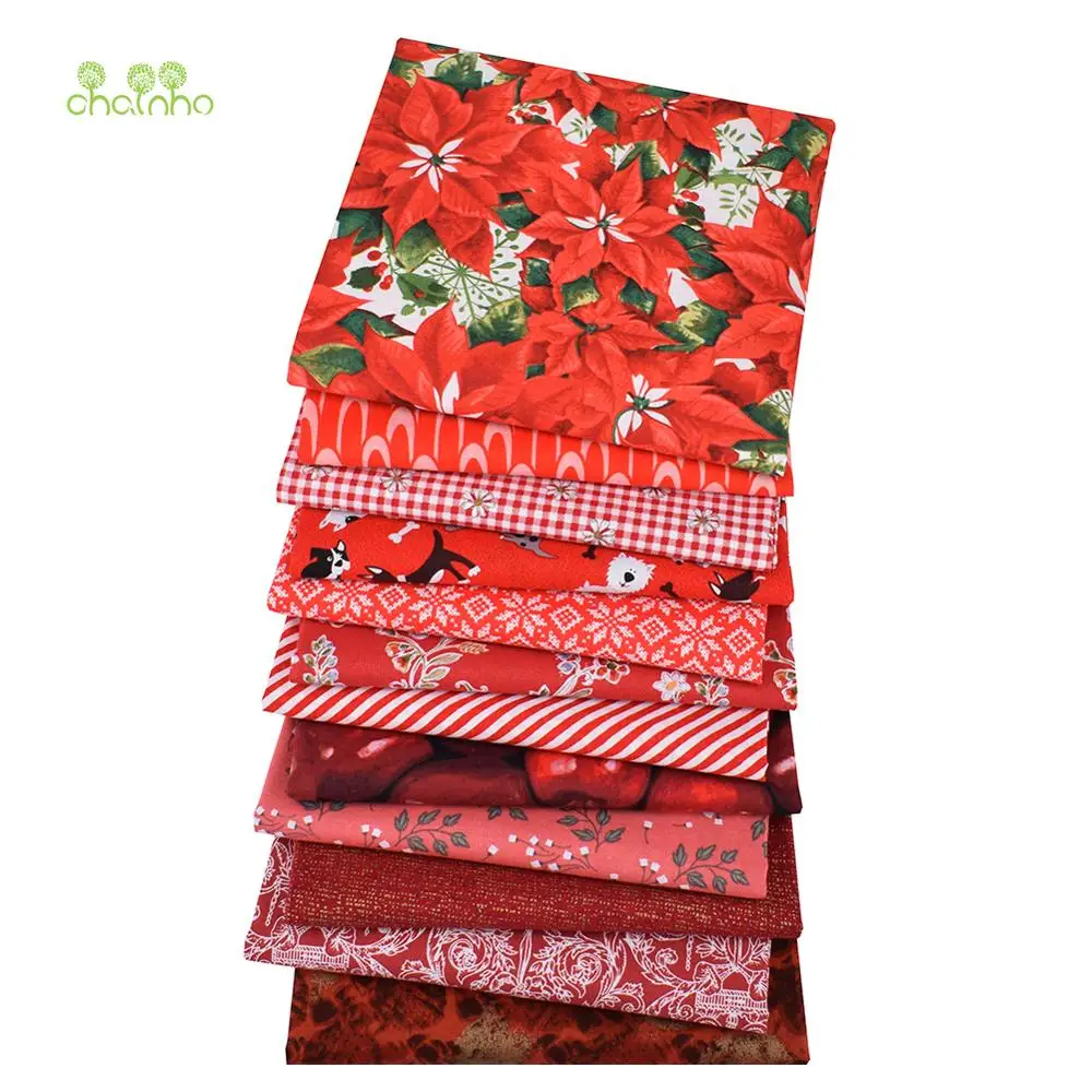 Chainho,Printed Plain Cotton Fabric,Patchwork Cloth,DIY Quilting & Sewing Material,Bronzing Series Textile,20x25cm/Piece,15CT10