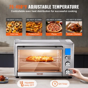 VEVOR 13-IN-1 Air Fryer Toaster Oven 29.6Qt Convection Oven 1800W 2-Tier Toaster Ovens Countertop Combo Home and Commercial Use 4