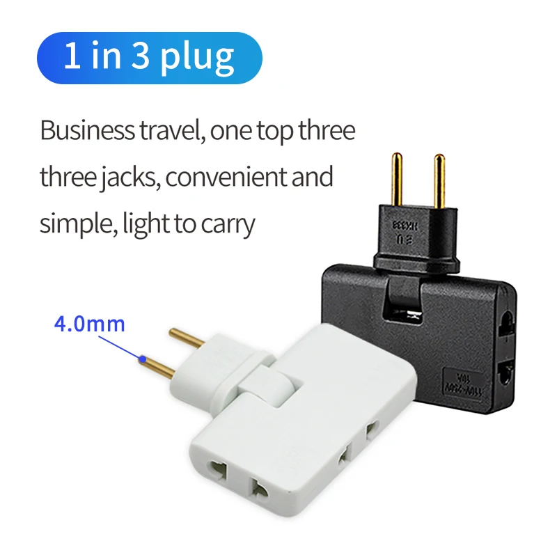 Plug Adapter EU Plug Adapter EU Socket Converter 10A 1 In 3 Out EU Travel Aapter to European Socket France Germany Russia Italy Spain Prague Denmark CE Certificate