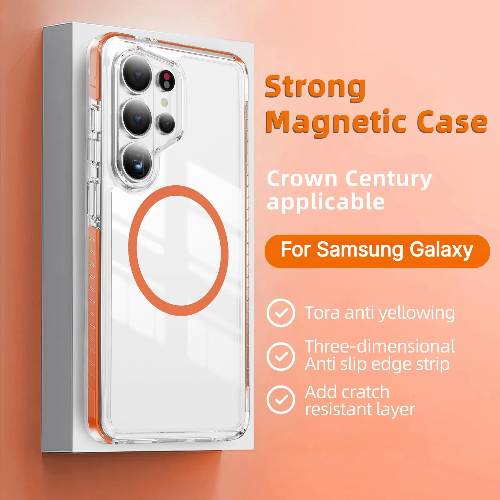 Transparent Anti-Yellow Silicone Protective Phone Case with Anti-Slip Grip