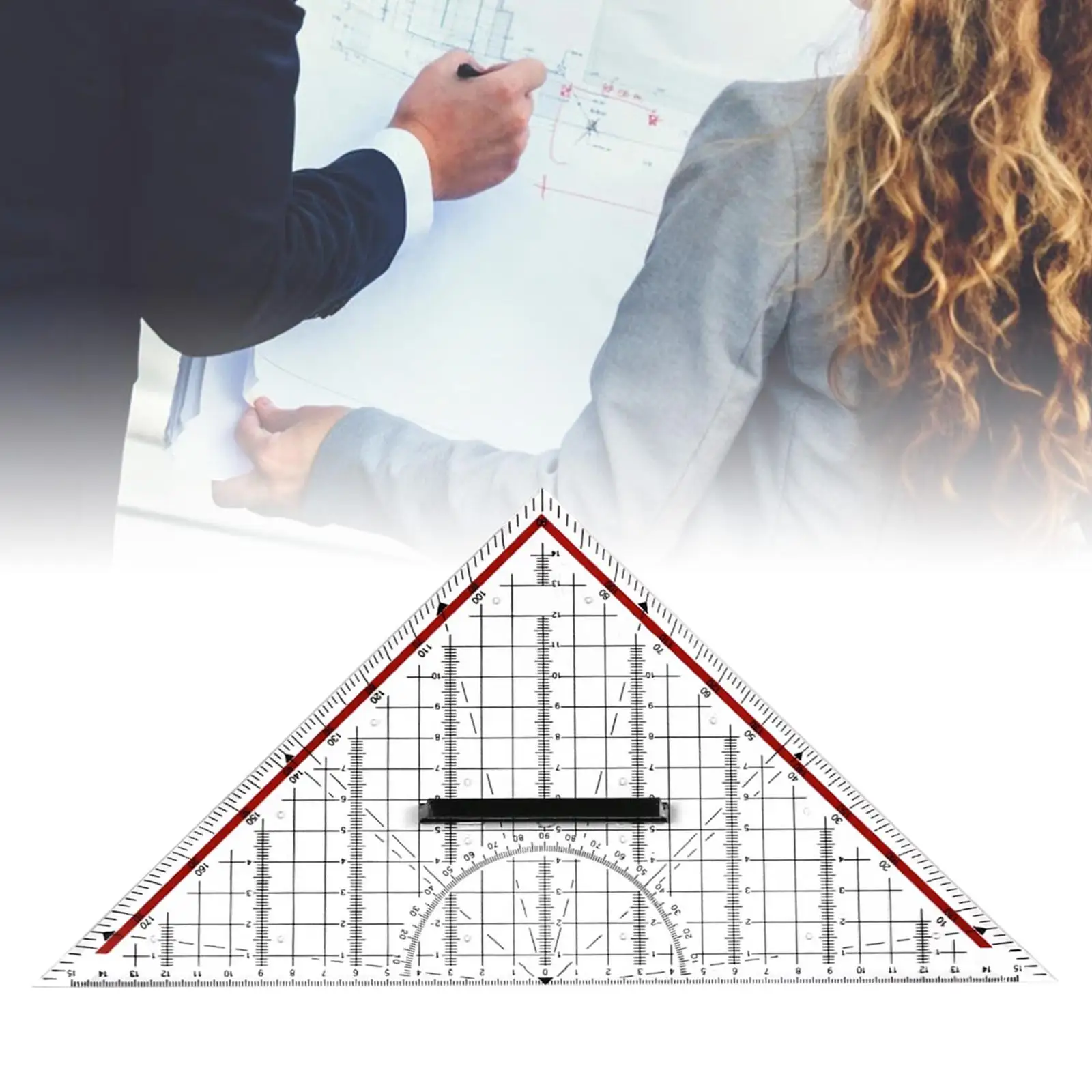 Durable Acrylic Folding Ruler Square Triangle Rulers DIY Tool with Handle