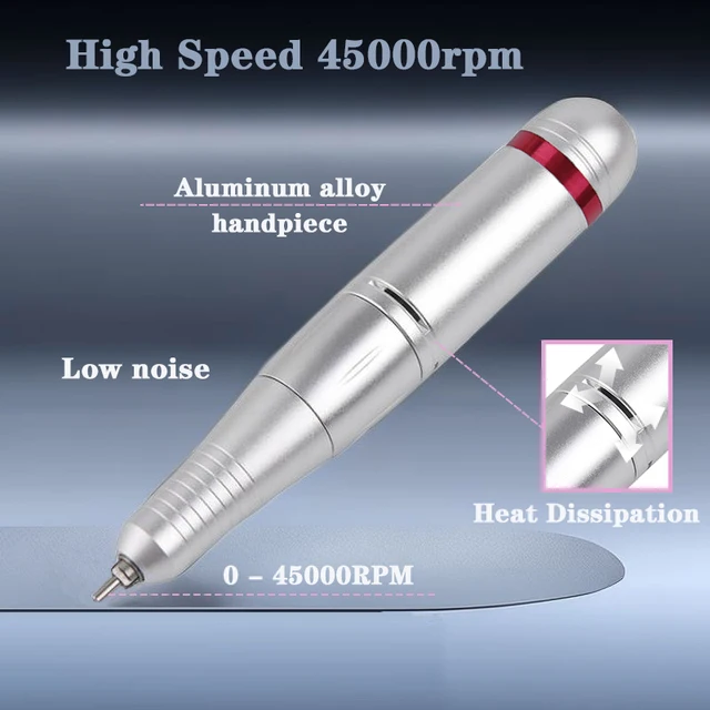 45000rpm プロの電動ネイルドリル,充電式マニキュアアクセサリー