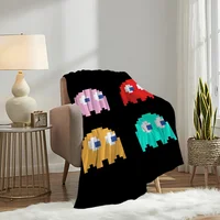 Game Cute Bean Blanket Plush Nap Sofa P-Pac-M-Man rug for Living Room Warm Office Bedroom Birthday Home Travel Kid Gifts 1