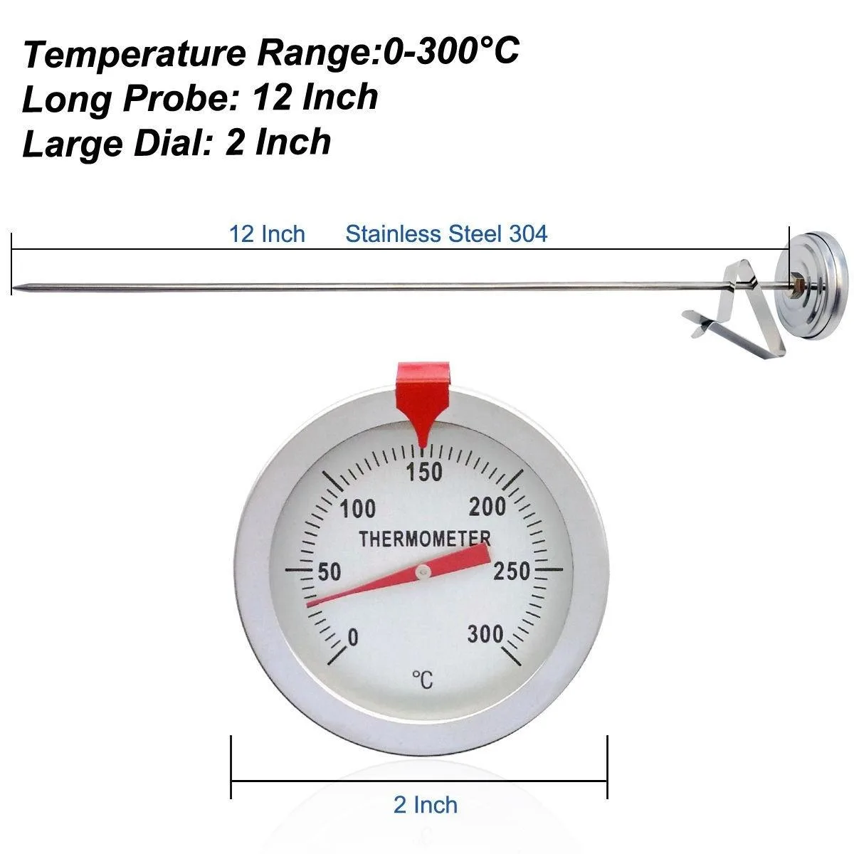 Stainless Steel Frying Oil Fryer Thermometer Fried Long Handle Deep Fry Kitchen Tools Household Supplies Gadgets 3
