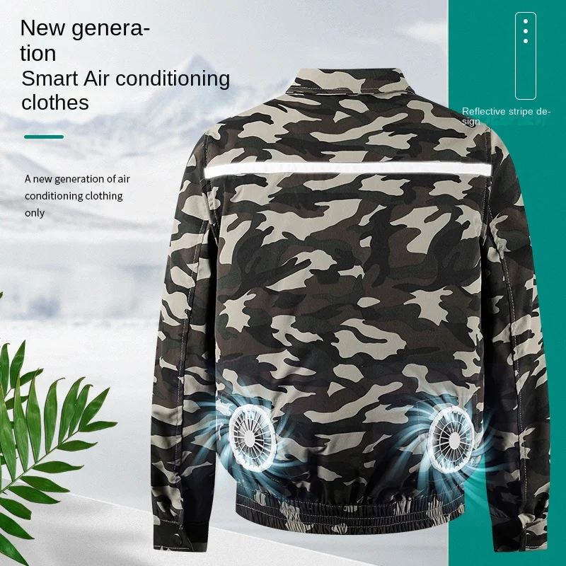 

Summer outdoor work coat charging coat fan cooling camouflage suit intelligent air conditioning suit pure cotton washing jacket