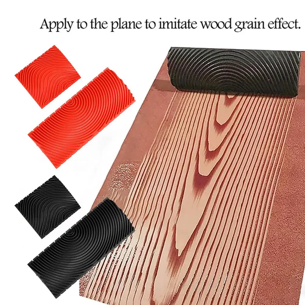 

1Pcs Rubber Wood Graining Wall Painting Tools DIY Anti-slip Decor Roller Brush Reusable Home Tool Brushing D2K7