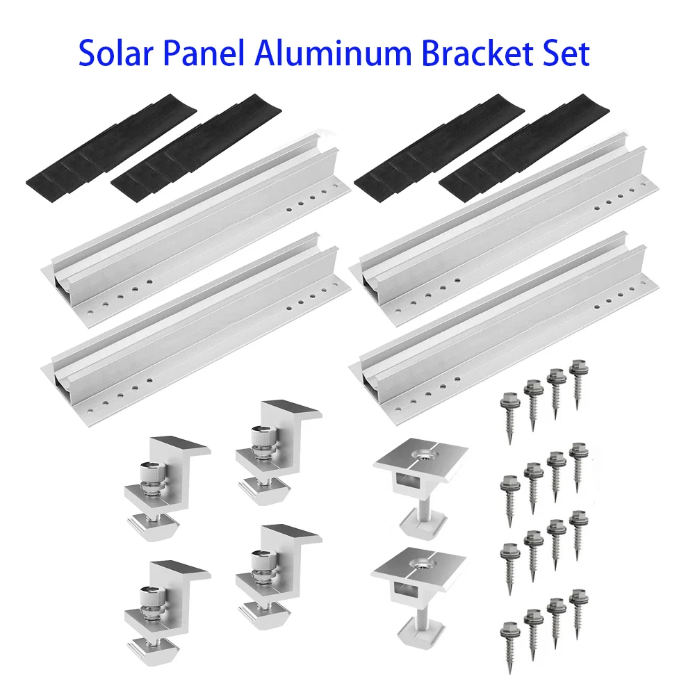 Solar Panel Mounting Set Solar Panel Module Aluminum Bracket Rail Set 30mm 35mm Middle Clamp End Clamp Bracket Mounting Rail For Pv Solar Panel