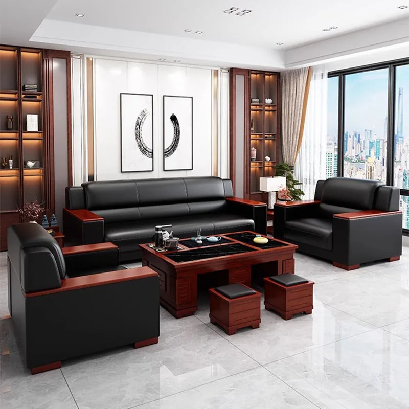 Accent Large Office Sofas Lounge Leather European Executive Office Sofas Reception Modernos Para Sala Furniture