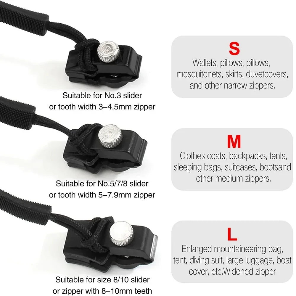 Description Picture 6 of itemUniversal Zipper Repair Kit Quick Instant Detachable Zipper Head Replacement Zipper Slider Pull for Jacket Bags Coat Free Sewing