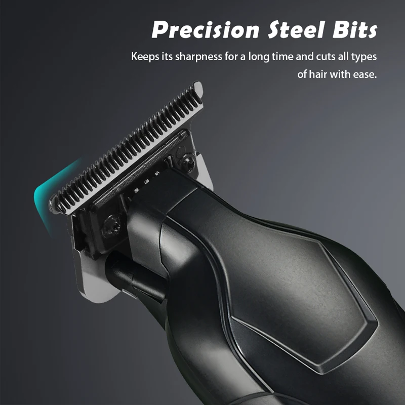 WAIKIL professional men's electric hair clipper oil head electric push shear carving shear USB rechargeable cordless trimmer 3