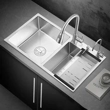 

Stainless Steel Kitchen Sink Filter Drainboard Pipe Mixer Taps Undermount Kitchen Sink Drain Washing Cocina Home Improvement