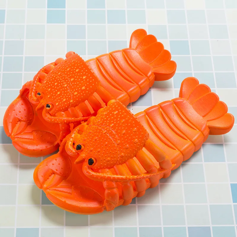 Creative Lobster Cartoon Beach vacation Summer Slipper Flip flops Men Cloud Outdoor Indoor Ladies Family Kids Flip flops