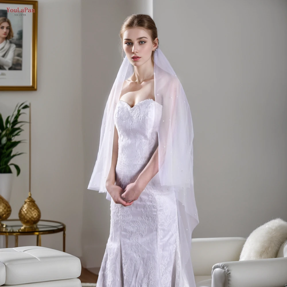 YouLaPan V114 velo di perle con fard livelli velo da sposa