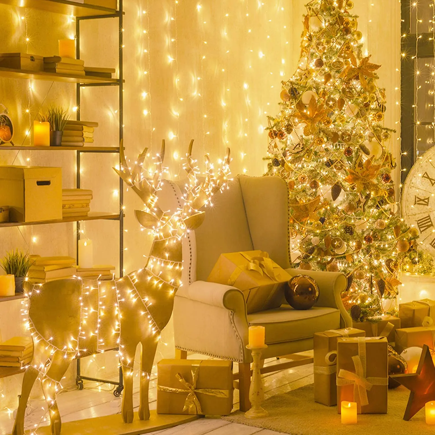 LED decorative fairy string lights for Christmas decoration, outdoor garden lighting, house, courtyard decoration