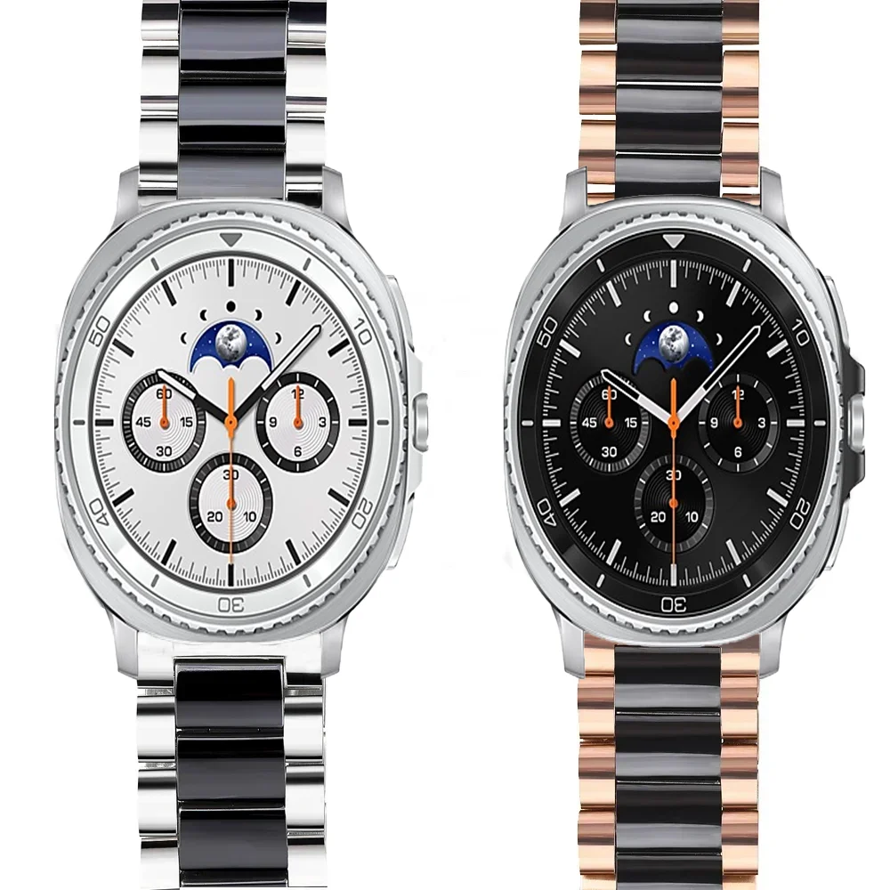 Elegant Ceramic and Metal Watch Band Bracelet - Premium Design Wristband