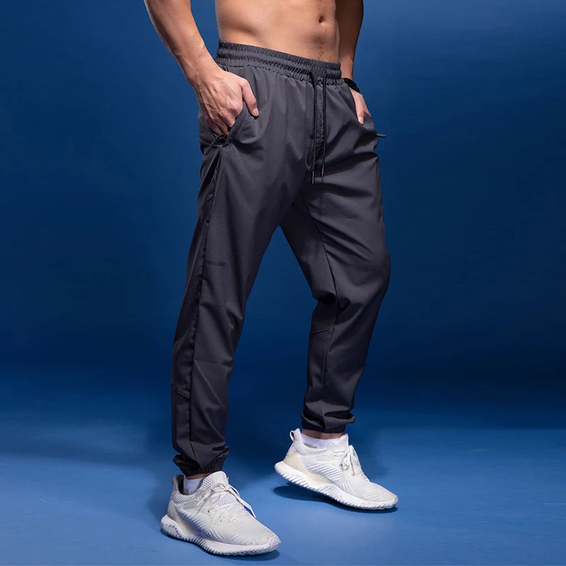 Men Sport Pants Running Pants With Zipper Pockets Soccer Training Sports Trousers Joggings Fitness Sweatpants
