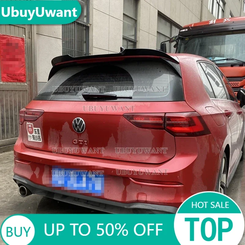 

For Volkswagen GOLF 8 MK8 R-line gti R 2020+ ABS Black/CARBON COLOR/BLACK With White Car Rear Wing Spoiler