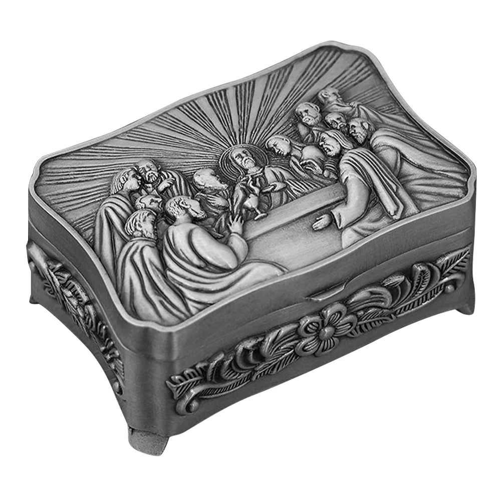 

Vintage Jewelry Box Metal Jewelry Box Trinket Storage Box Treasure Chest Case