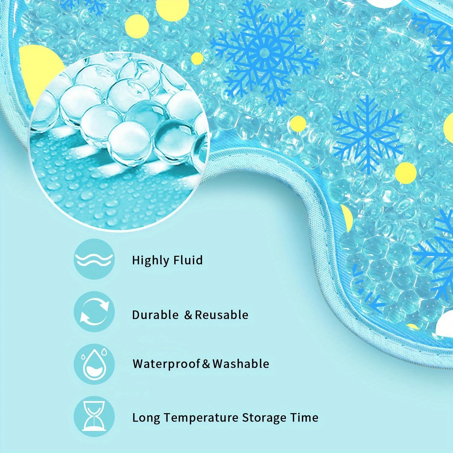 1Pc Gel Cooling Eye Mask for Eyes - Reusable, Adjustable, Soothing Ice Pack Eye Mask with Plush Backing, Paraben Free 4