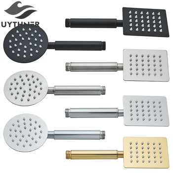 Uythner Stainless Steel Hand Held Shower Head Golden Handshower Head Bathroom Faucet Accessory Single Function Shower Head
