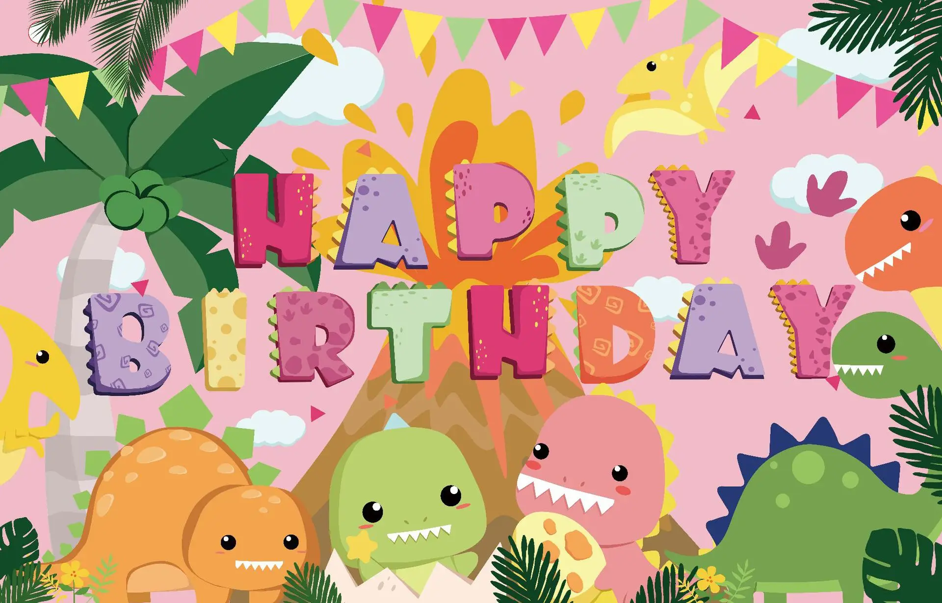 Dinosaur Party Balloon Bunting Garland 1st Birthday Boy Roar