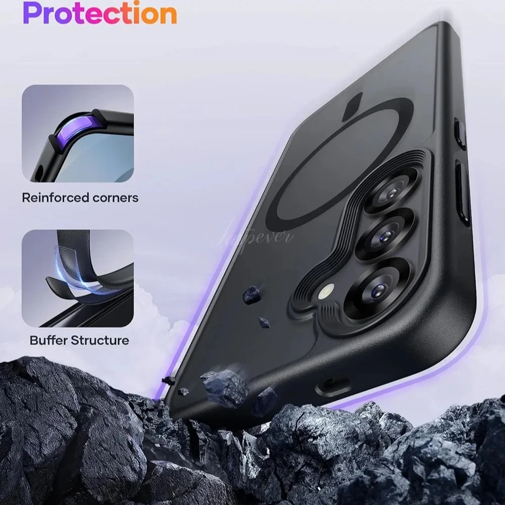 Matte Translucent Magnetic Wireless Charging Phone Case with MagSafe Compatibility