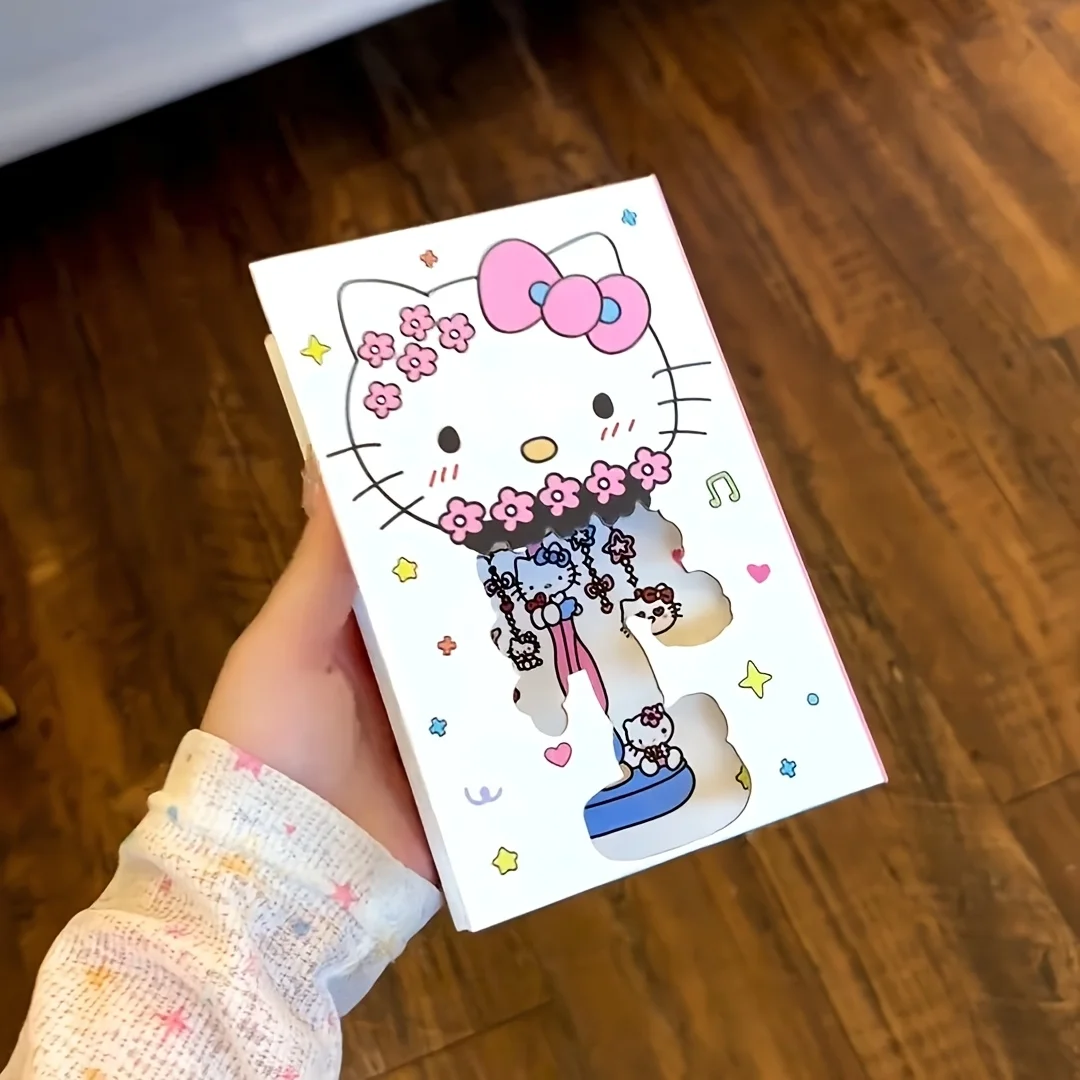 산리오의 헬로 키티 ? 풀컬러 속이 빈 자석 하드쉘 ? 삼단 노트 ? 귀엽고 미학적으로 아름다운 프린팅