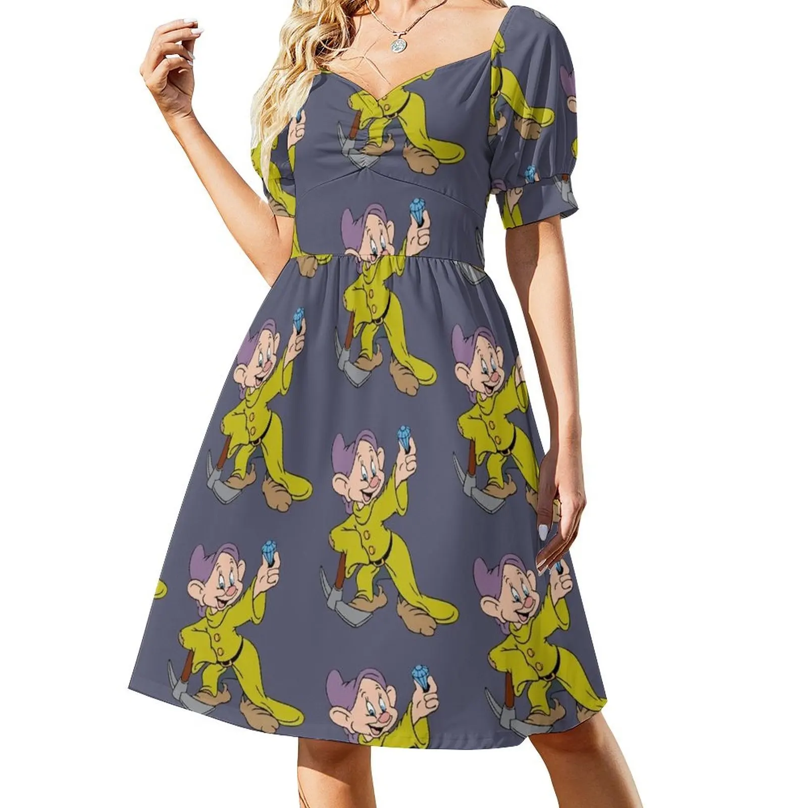 thumbnail image 1 of Dopey Svg Blancanieves Svg Enano Dopey Svg Siete Vestido de manga corta Vestido de mujer de verano Vestido para embarazadas, 1 of 7