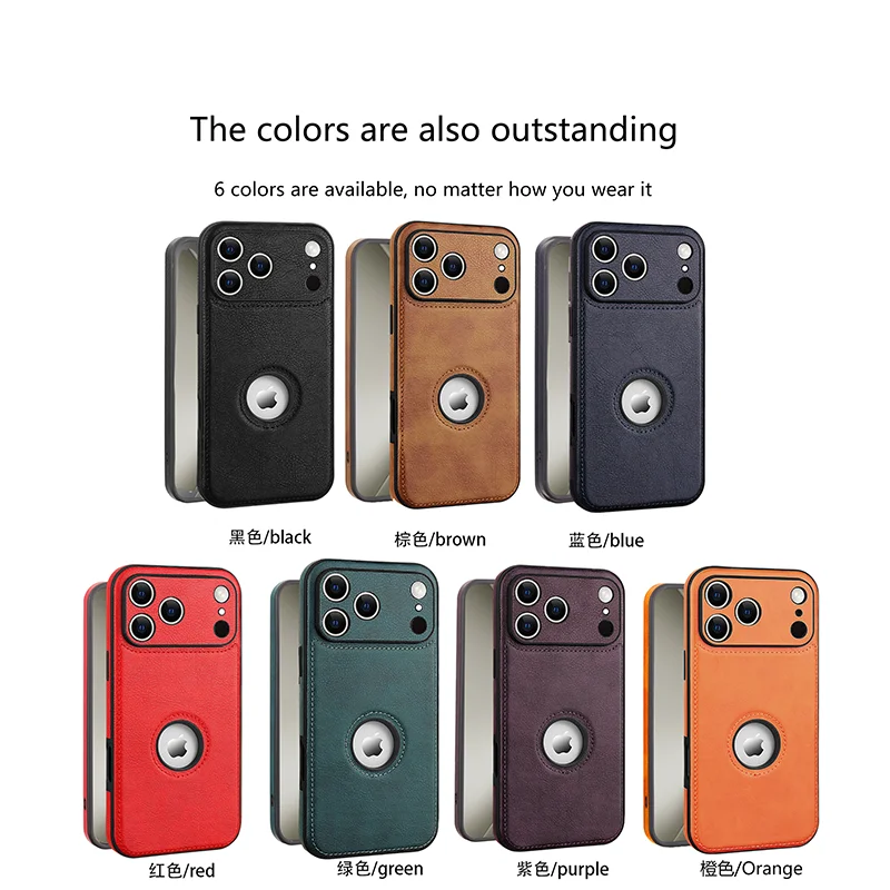 Luxury Fashion Leather Case with Air Shockproof and Premium Camera Lens Protection