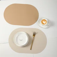 Leather Placemat Oval Oil-Proof Table Mat Home Dining Kitchen Table Placemat Design Dining Waterproof Heat Resistant Home Decor 1