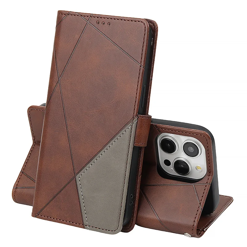 Leather Magnetic Flip Wallet Case with Card Slot Holder