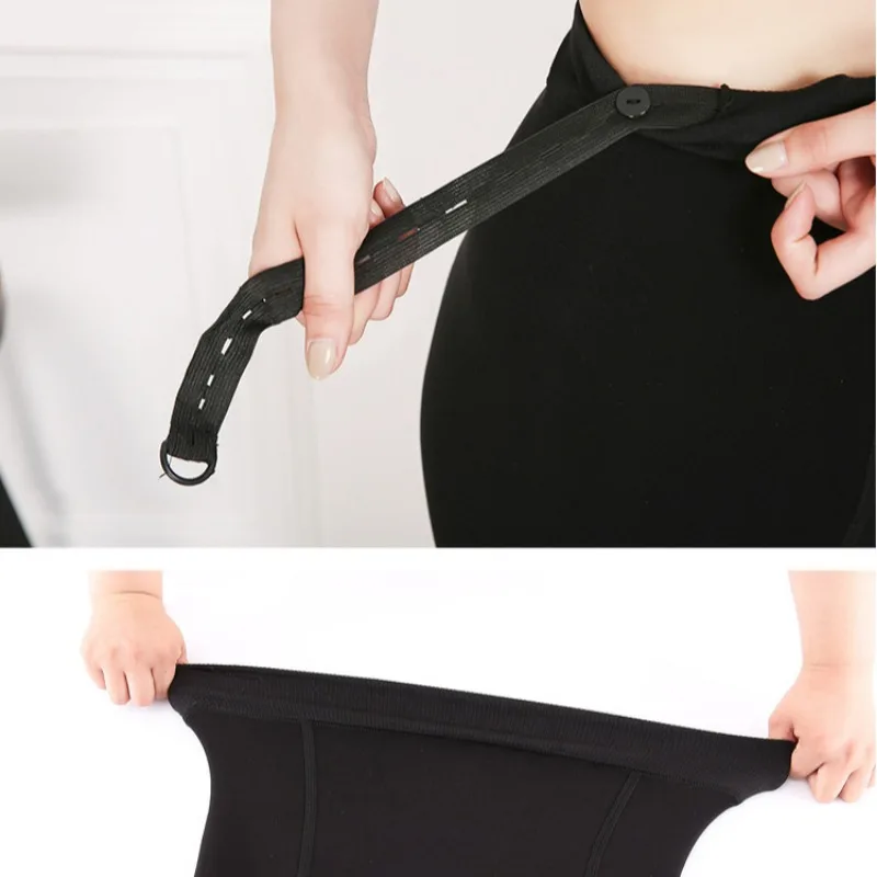 Soft Fleece Tights for Pregnant Women Adjustable High Waist Maternity Pantyhose Belly Support Leggings Autumn Winter