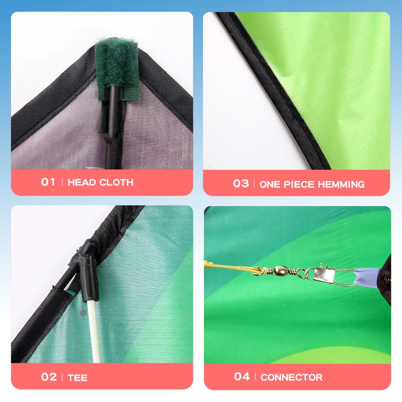 YongJian Large Delta Kite for Kids & Adults Easy to Fly Large Huge Delta Kite Come with 6m Tail Easy to Fly Kite Outdoor Toy 5