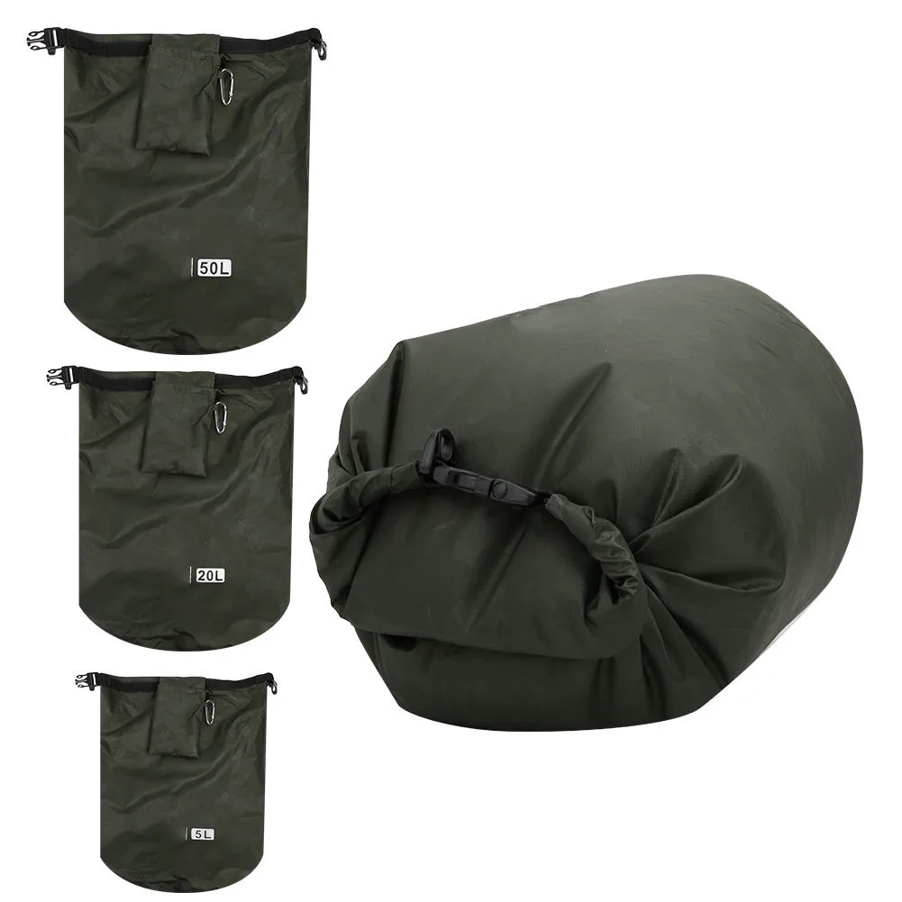 Waterproof Dry Bag PVC Outdoor Foldable Waterproof Barrel Dry Bag Storage Carrying Bags Camping Hiking Beach Outdoor Barrel Bag 5