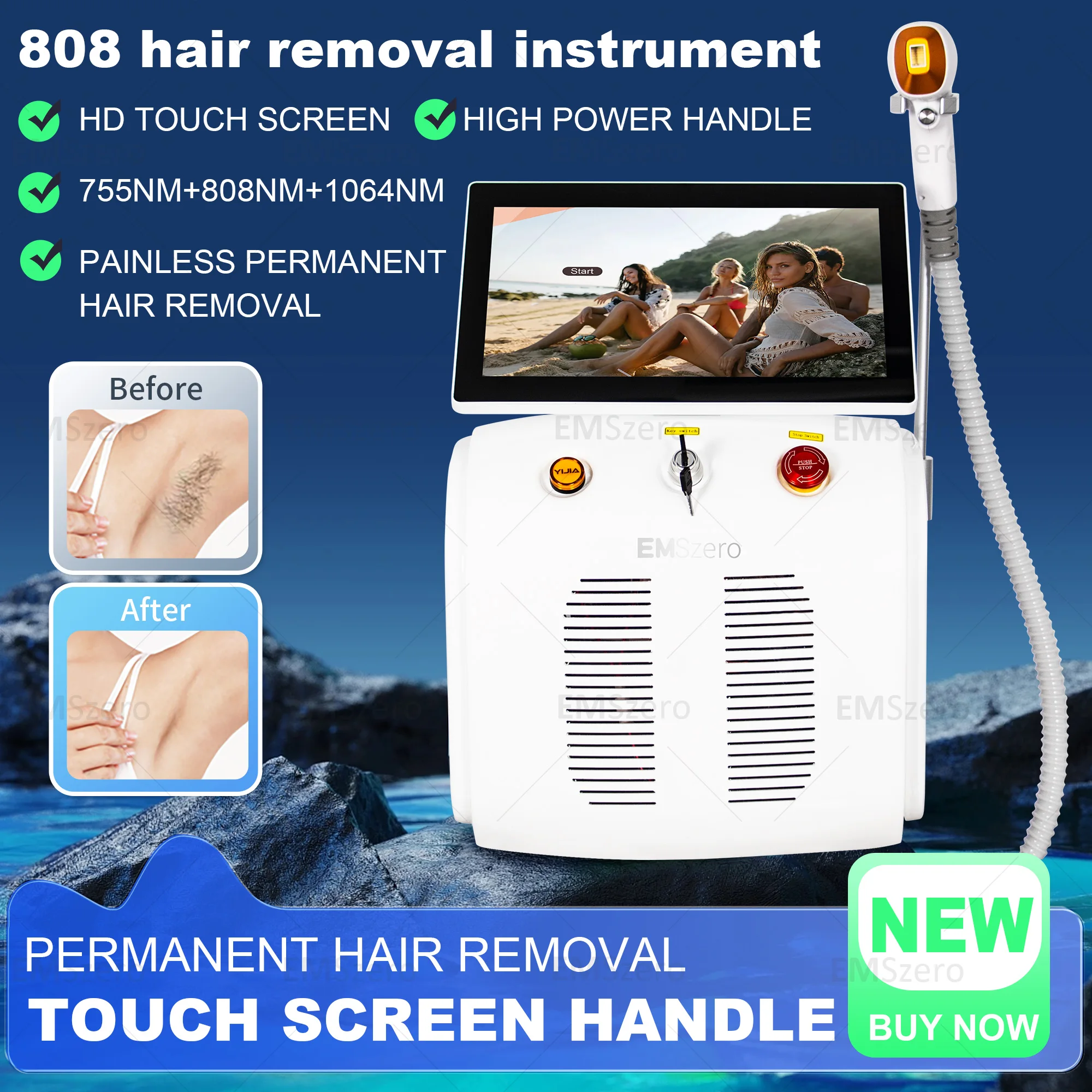 Powerful Laser Diode 808 Diode Hair Removal Device 3500W