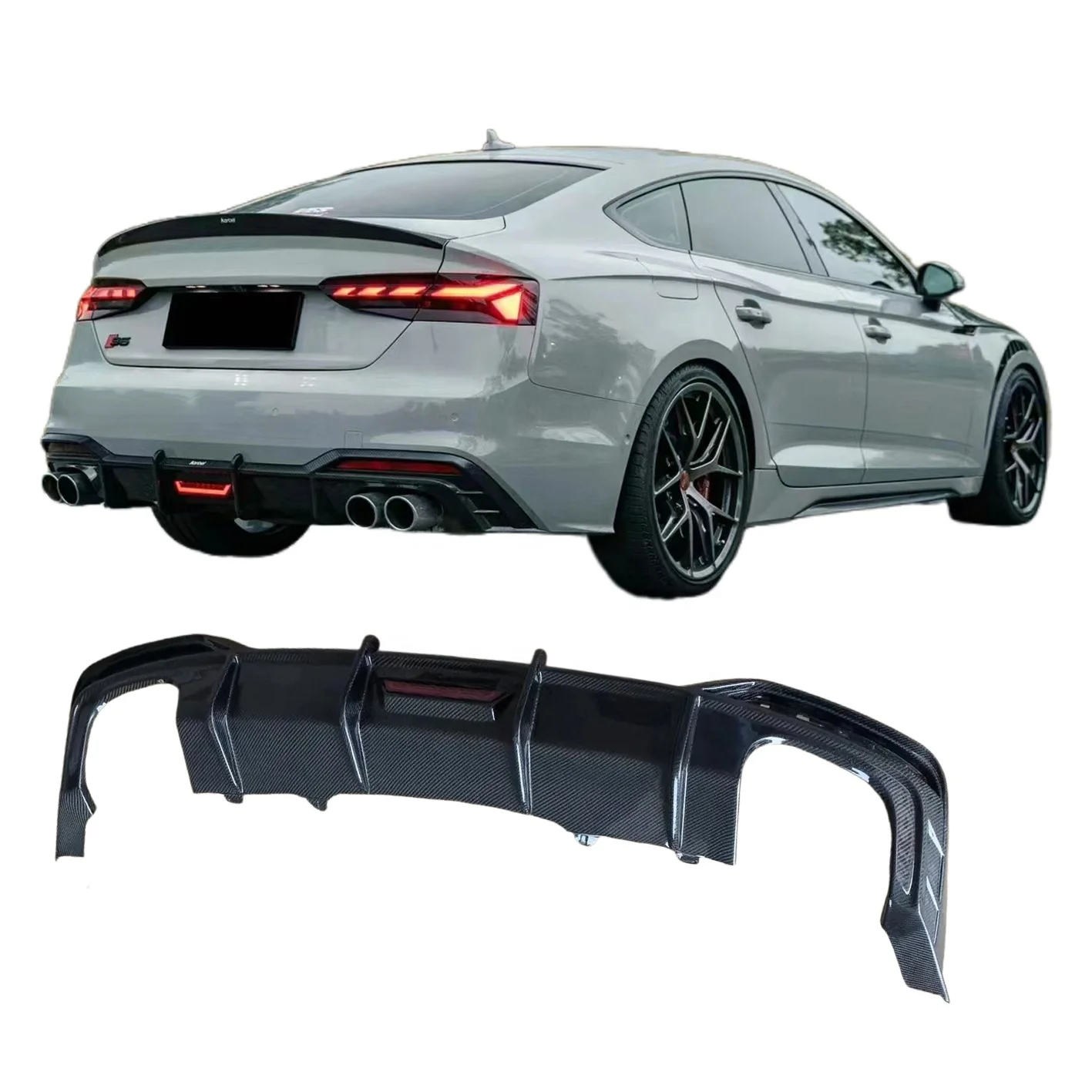 

Задний диффузор из углеродного волокна для Audi A5 B8.5 S5 2020-2021