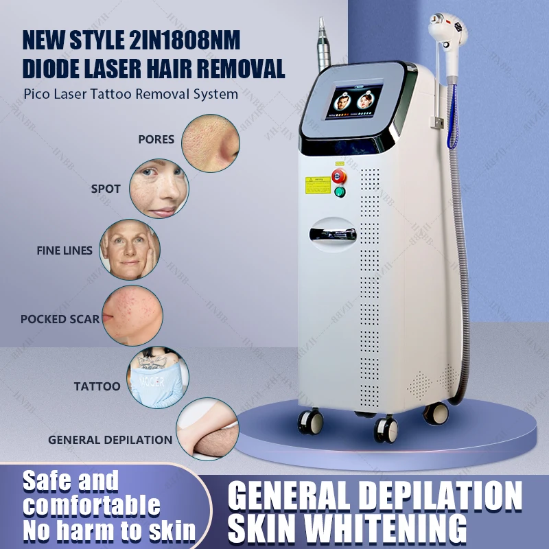 

2 in 1 Diode Laser 808nm Picosecond tattoo removal Hair Removal Machine