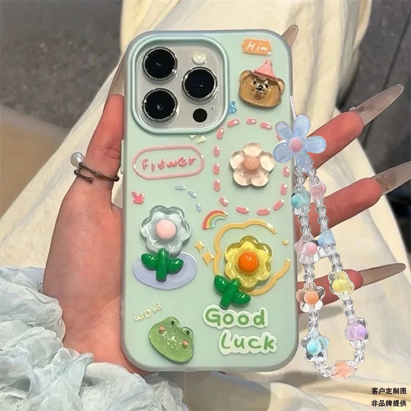 Floral Hanging Phone Chain Case with Enhanced Protection