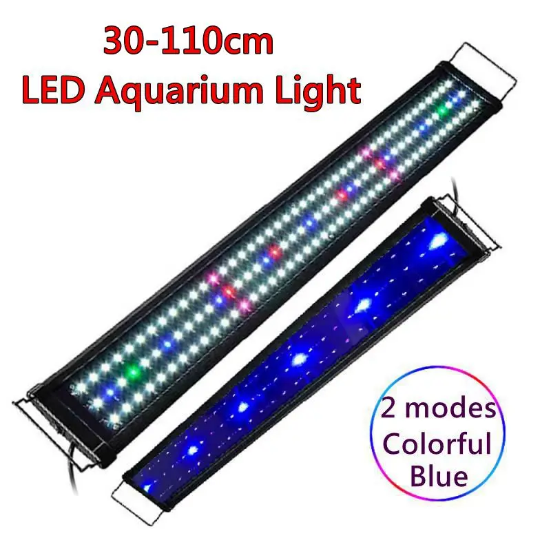 

30-120cm LED Aquarium Light Multi-Col Fish Tank Submersible Light Aquatic Air Bubble Oxygenation Lamp EU/US Plug Fish Tank Light