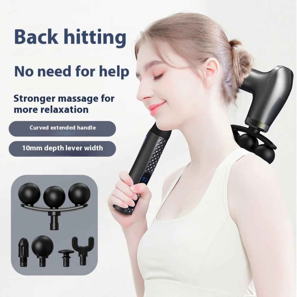 3 Head Electric Fascia Gun High-Frequency Body Massager Handheld Muscle Relaxation Back Neck Shoulder Muscle Masajeador Gun