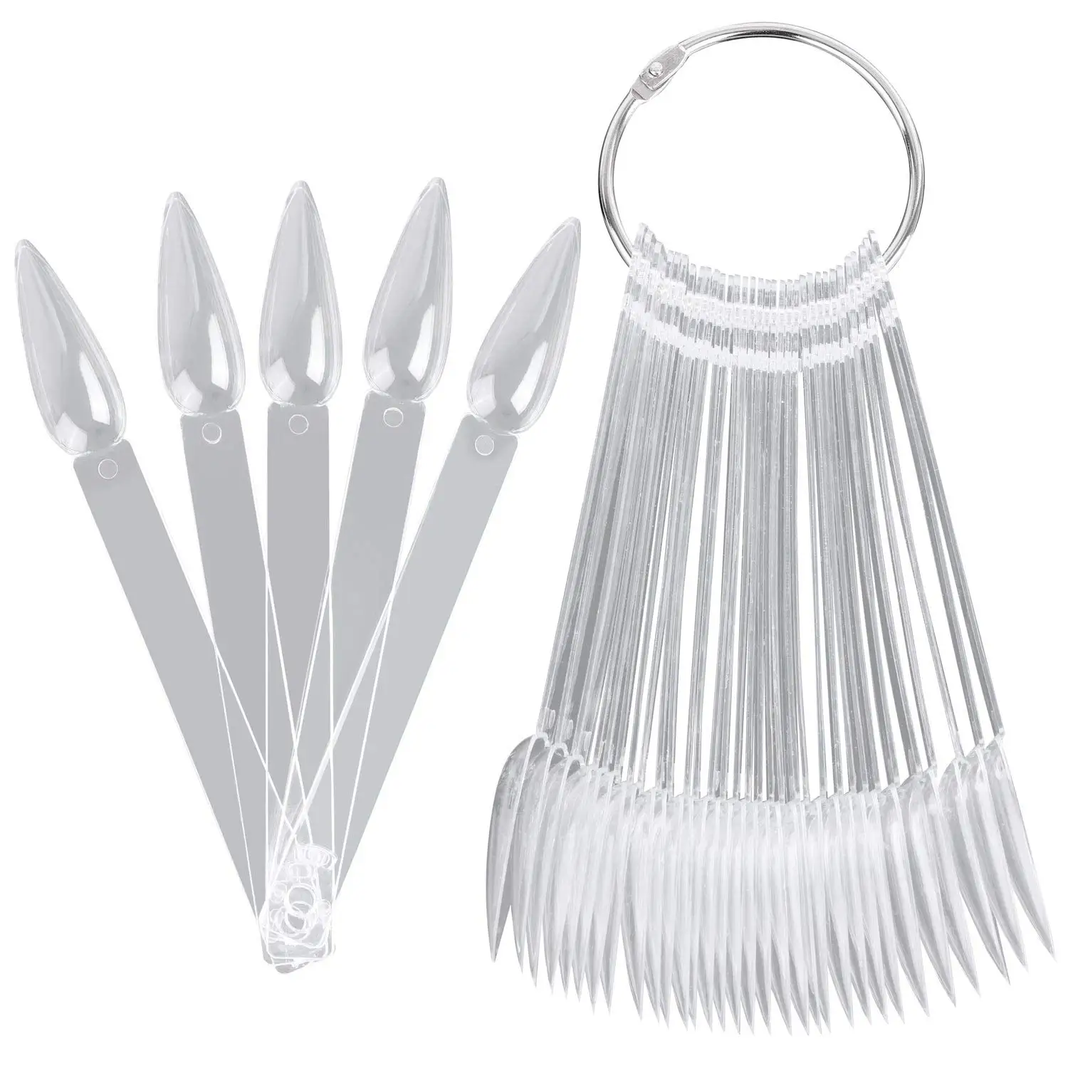40Pcs Bastoncini Per Campioni Di Chiodi Bastoncini Per Campioni Di Chiodi A Stiletto Bastoncini Per Campioni Di Display A Colori Per Unghie Trasparent