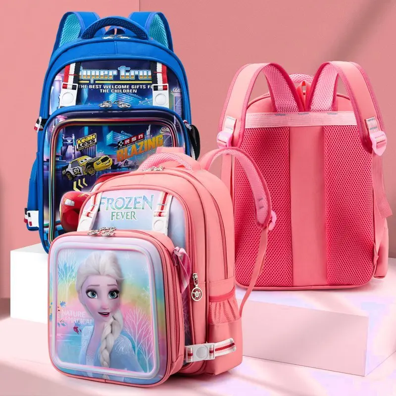 Disney Frozen Sofia School Bags For Girls Boys Primary Student Shoulder Orthopedic Backpack Spider Man Large Capacity  Mochilas