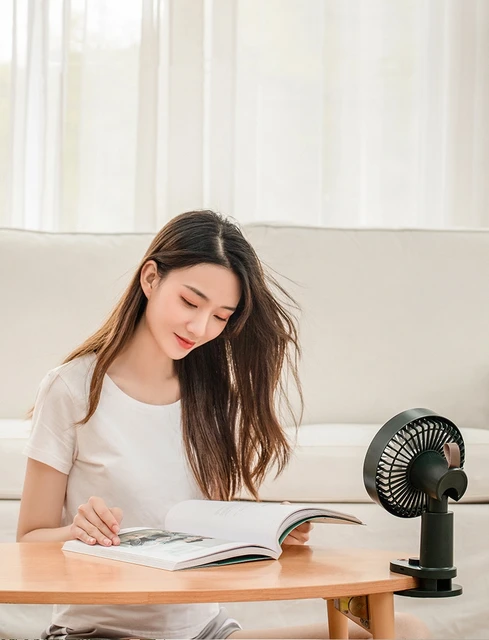 Ventilatore USB Portatile Da Tavolo - 5 Velocità, Angolo 360°, Batteria 4000 MAh, Per Ufficio, Casa, Viaggi - Foto 6