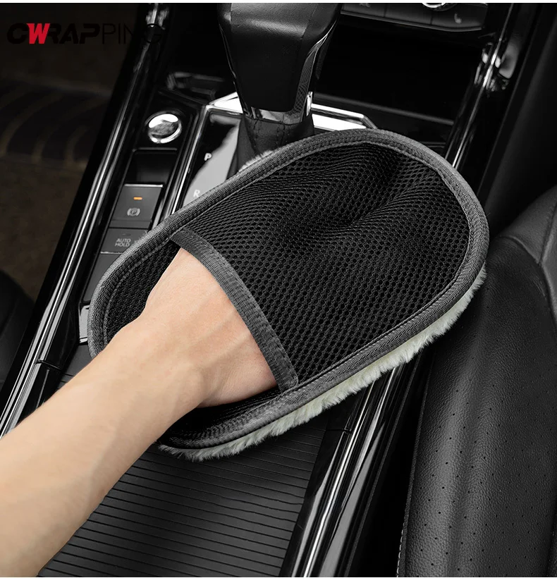Car Wash Gloves Soft Microfiber Dust Remover Thickened Water Absorbent Imitation Wool Plush Wipe Auto Accessories