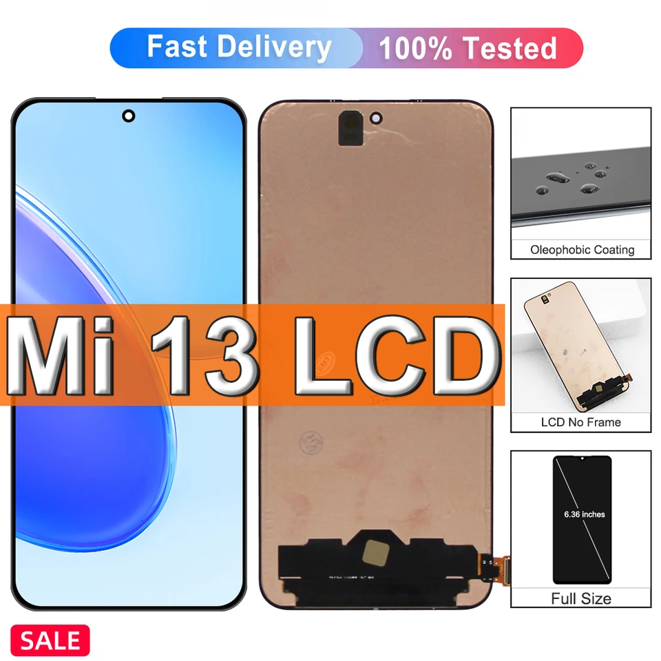 Écran LCD + Vitre Tactile Pour Xiaomi 13 5G - Modèles 2211133C/G, 6.36 Pouces Noir