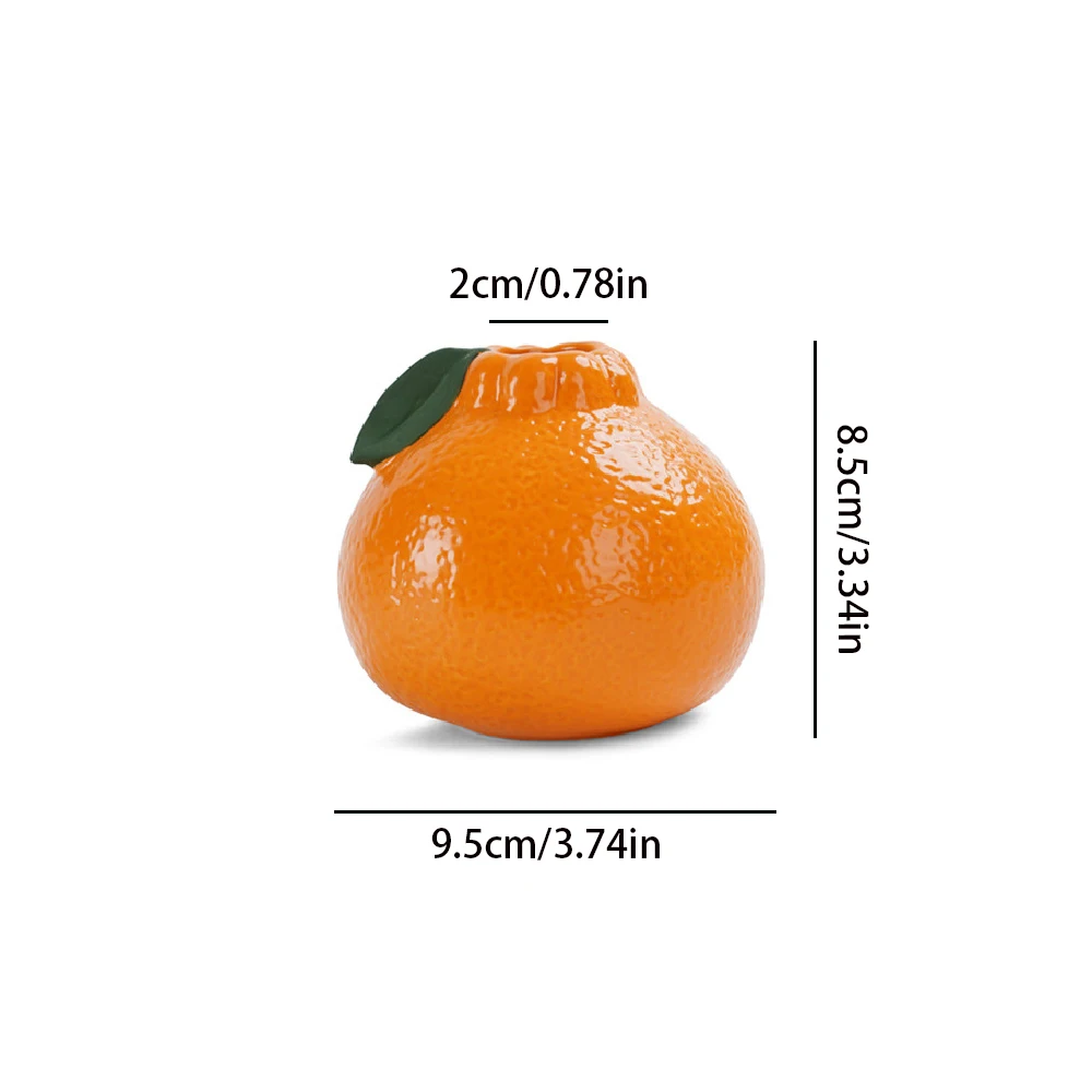 Orange Fruit-Shaped Decorative Tabletop Vase