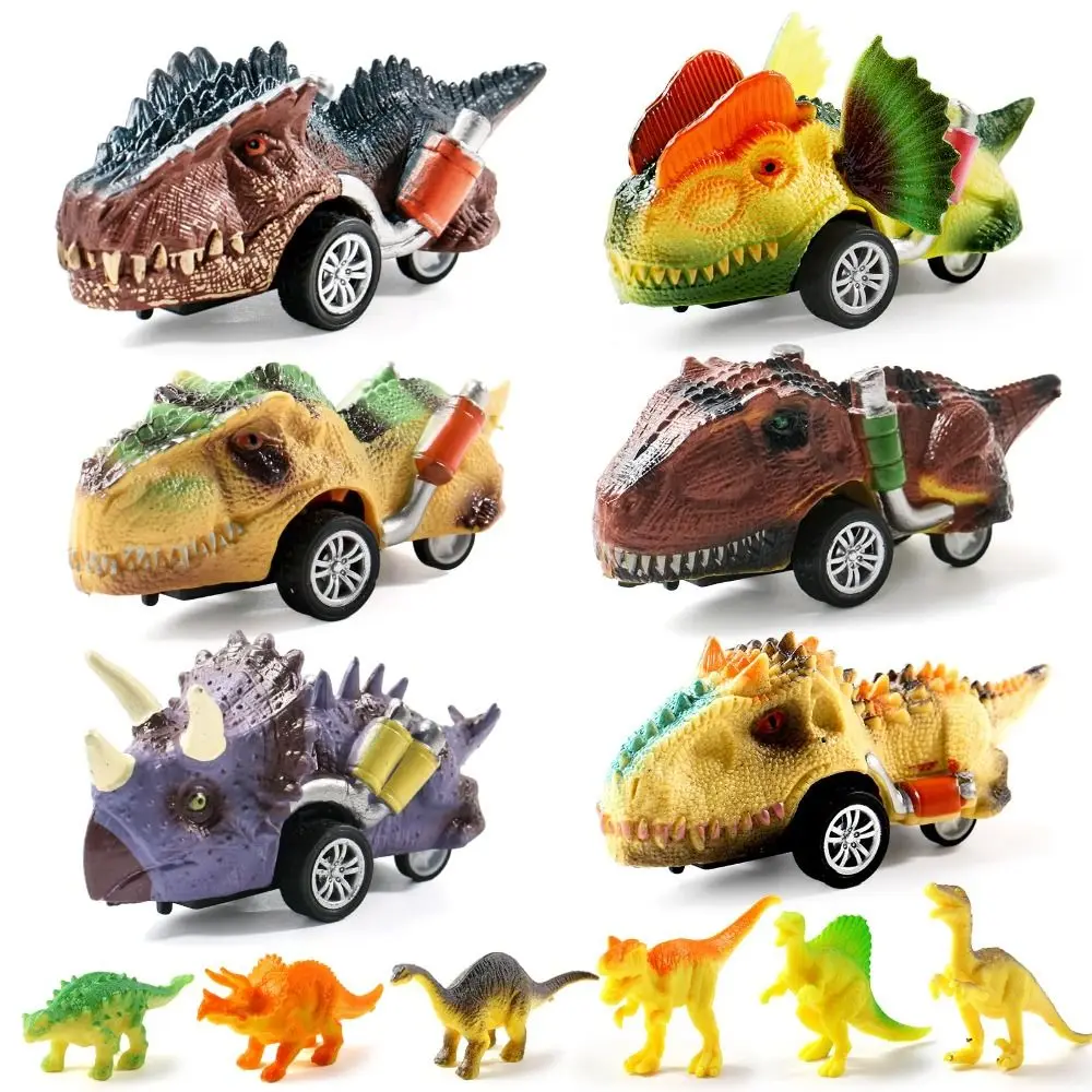 

Multicolor Dinosaur Car Toy Christmas Plastic Dinosaur Pull Back Cars Toy Trucks Kids