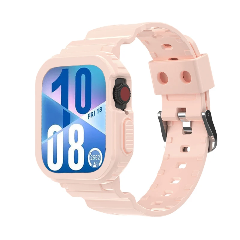 Dual-Function Silicone Band and Case for Smartwatch - Transparent Sport Strap and Protective Bracelet